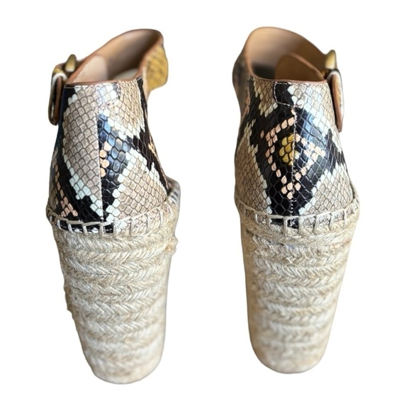 Marc Fisher MLALIDAS Leather Sandals Size 8.5 Open Toe Wedge with Ankle Strap - Picture 9 of 14